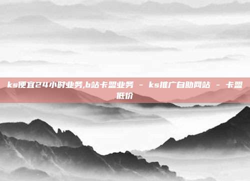 ks便宜24小时业务,b站卡盟业务 - ks推广自助网站 卡盟低价  第1张