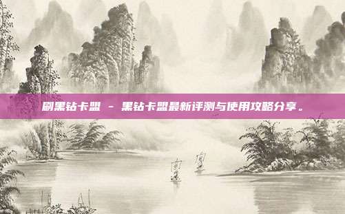 刷黑钻卡盟 - 黑钻卡盟最新评测与使用攻略分享。  第1张