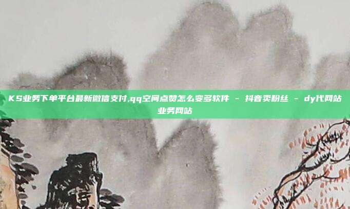 KS业务下单平台最新微信支付,qq空间点赞怎么变多软件 - 抖音卖粉丝 dy代网站业务网站  第1张