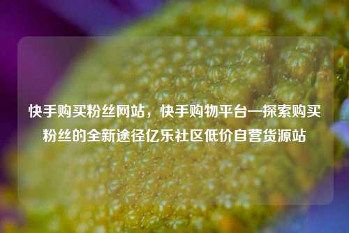 快手购买粉丝网站	，快手购物平台—探索购买粉丝的全新途径亿乐社区低价自营货源站  第1张