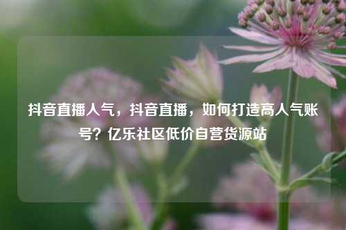 抖音直播人气	，抖音直播，如何打造高人气账号？亿乐社区低价自营货源站  第1张