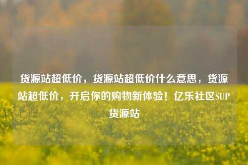 货源站超低价，货源站超低价什么意思，货源站超低价，开启你的购物新体验！亿乐社区SUP货源站  第1张