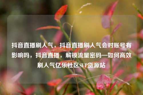 抖音直播刷人气，抖音直播刷人气会对账号有影响吗，抖音直播	，解锁流量密码—如何高效刷人气亿乐社区SUP货源站  第1张
