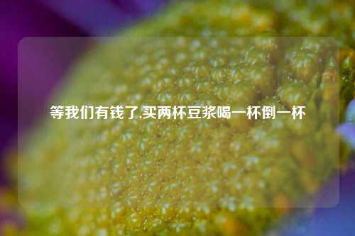 等我们有钱了,买两杯豆浆喝一杯倒一杯  第1张