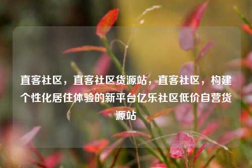 直客社区，直客社区货源站	，直客社区，构建个性化居住体验的新平台亿乐社区低价自营货源站  第1张