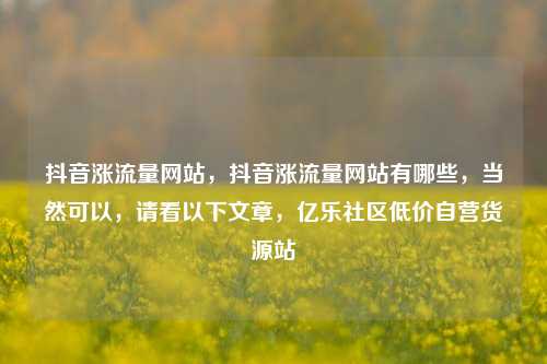 抖音涨流量网站，抖音涨流量网站有哪些	，当然可以，请看以下文章，亿乐社区低价自营货源站  第1张