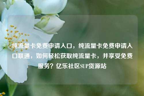纯流量卡免费申请入口，纯流量卡免费申请入口联通，如何轻松获取纯流量卡	，并享受免费服务？亿乐社区SUP货源站  第1张