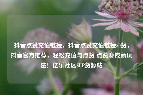抖音点赞充值链接，抖音点赞充值链接50赞	，抖音官方推荐，轻松充值与点赞 点赞赚钱新玩法！亿乐社区SUP货源站  第1张