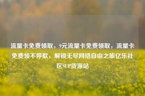 流量卡免费领取	，9元流量卡免费领取，流量卡免费领不停歇，解锁无尽网络自由之旅亿乐社区SUP货源站  第1张