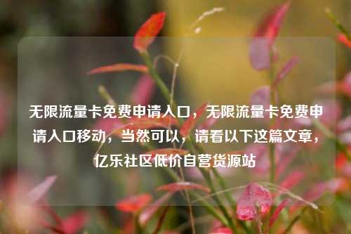 无限流量卡免费申请入口	，无限流量卡免费申请入口移动，当然可以，请看以下这篇文章	，亿乐社区低价自营货源站  第1张