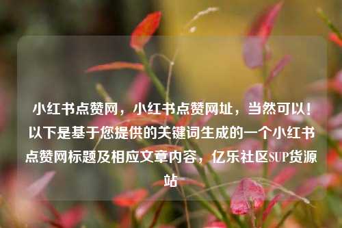 小红书点赞网	，小红书点赞网址，当然可以！以下是基于您提供的关键词生成的一个小红书点赞网标题及相应文章内容，亿乐社区SUP货源站  第1张