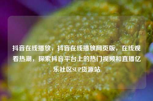 抖音在线播放，抖音在线播放网页版，在线观看热潮	，探索抖音平台上的热门视频和直播亿乐社区SUP货源站  第1张